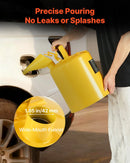 VEVOR drošības degvielas kanna 19 l, I tipa dīzeļdegvielas kanna dzeltenā krāsā ar nerūsējošā tērauda liesmas slāpētāju, pašnoslēdzošu vāku un PE piltuvi, oglekļa tērauda degvielas uzglabāšanas tvertne ar ergonomisku rokturi