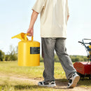 VEVOR drošības degvielas kanna 19 l, I tipa dīzeļdegvielas kanna dzeltenā krāsā ar nerūsējošā tērauda liesmas slāpētāju, pašnoslēdzošu vāku un PE piltuvi, oglekļa tērauda degvielas uzglabāšanas tvertne ar ergonomisku rokturi