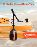 VEVOR SUP dēļa sūknis 20 PSI ar 70 l/min piepūšanas ātrumu, automātisku izslēgšanos un 12 V DC auto pieslēgumu piepūšamiem dēļiem, teltīm un matračiem