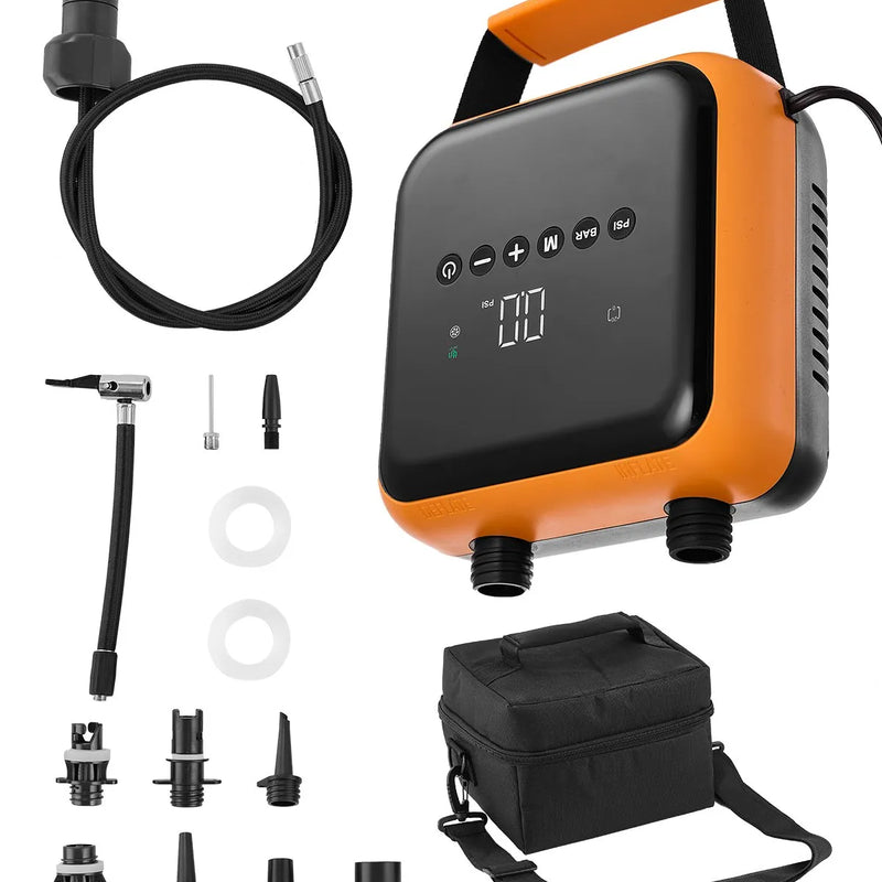 VEVOR SUP dēļa sūknis 40 PSI ar divpakāpju piepūšanu un iztukšošanu, automātisku izslēgšanos un 12 V DC auto pieslēgumu piepūšamiem dēļiem, teltīm un matračiem
