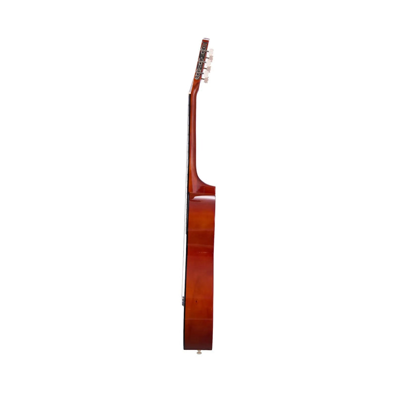 VEVOR klasiskā ģitāra 960 mm ar neilona stīgām un iesācēju piederumu komplektu (soma, siksna, skaņotājs, stīgas, plektri, kapo), liepu koka korpuss, dabīga krāsa