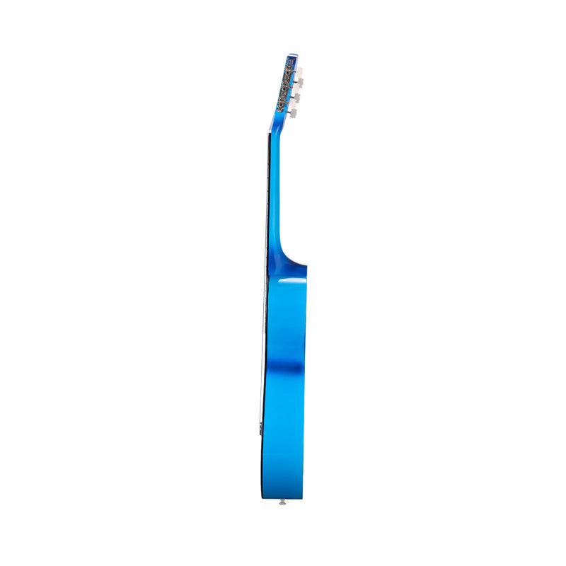 VEVOR klasiskā ģitāra 960 mm ar neilona stīgām un iesācēju piederumu komplektu (soma, siksna, skaņotājs, stīgas, plektri, kapo), liepu koka korpuss, zila