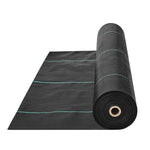 VEVOR nezāļu barjeras ainavu audums, 1 × 50 m smagās klases dārza nezāļu audums, austs PP nezāļu kontroles audums, piebraucamā ceļa audums, ģeotekstila audums ainavu veidošanai, zemes segums, nezāļu bloķēšanas paklājs, melns