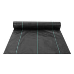 VEVOR nezāļu barjeras ainavu audums, 1 × 50 m smagās klases dārza nezāļu audums, austs PP nezāļu kontroles audums, piebraucamā ceļa audums, ģeotekstila audums ainavu veidošanai, zemes segums, nezāļu bloķēšanas paklājs, melns