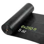 VEVOR nezāļu barjeras audums smagai slodzei, 1,8 x 76,2 m, 141,7 g/m² austs ainavu segums, nezāļu ierobežošanas pārklājums dārzam, ģeotekstila pamatne, melns