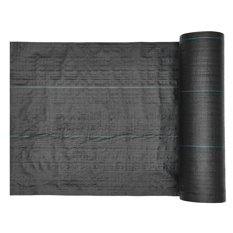 VEVOR nezāļu barjeras audums smagai slodzei, 1,8 x 76,2 m, 141,7 g/m² austs ainavu segums, nezāļu ierobežošanas pārklājums dārzam, ģeotekstila pamatne, melns