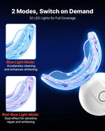 VEVOR zobu balināšanas komplekts ar LED gaismu, 32 LED paātrinātājgaismas, balināšanas sloksnēm, pildspalvām un gēla šļircēm, U veida uzgali, pārnēsājams bezvadu komplekts noturīgu traipu ātrai un efektīvai noņemšanai