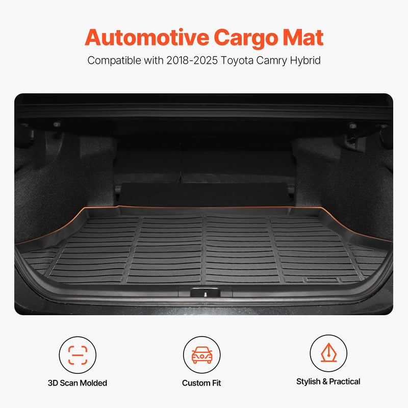 VEVOR All-weather cargo mat, TPE material, adapted to Toyota Camry 2018-2025 hybrids