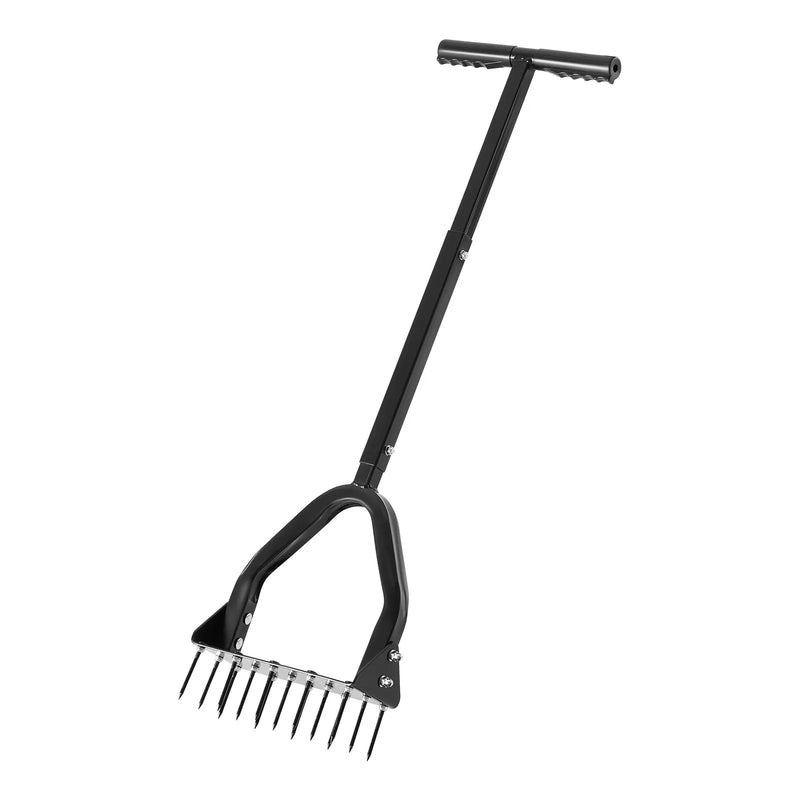 VEVOR manuāls zāliena aerators 234 mm ar 15 dzelzs tapām, zāliena aerācijas instruments ar garu rokturi un platu plāksni sablīvētai augsnei un zālieniem