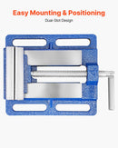 VEVOR urbjpreses skrūvspīles ar 102 mm žokļu platumu, pārnēsājamas darbagalda skrūvspīles ar rievotu pamatni vieglai uzstādīšanai, izturīgs čuguna korpuss, piemērotas kokapstrādei, metālapstrādei, urbšanai un griešanai