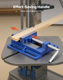 VEVOR urbjpreses skrūvspīles ar 102 mm žokļu platumu, pārnēsājamas darbagalda skrūvspīles ar rievotu pamatni vieglai uzstādīšanai, izturīgs čuguna korpuss, piemērotas kokapstrādei, metālapstrādei, urbšanai un griešanai