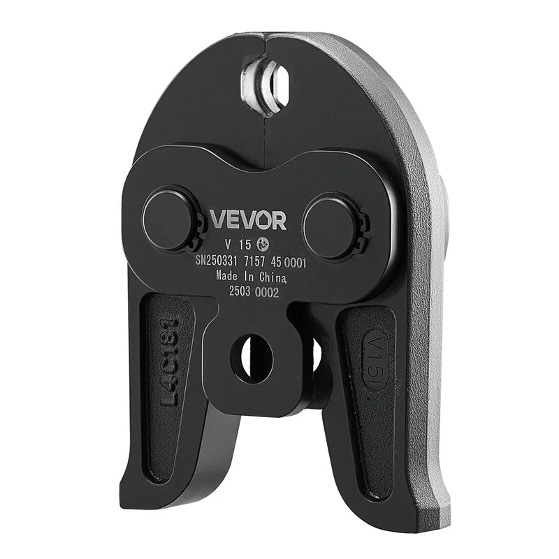 VEVOR presēšanas uzgalis V15, 15 mm, paredzēts V tipa nerūsējošā tērauda caurulēm, izgatavots no augstas stiprības cementēta tērauda, saderīgs ar standarta preses instrumentiem