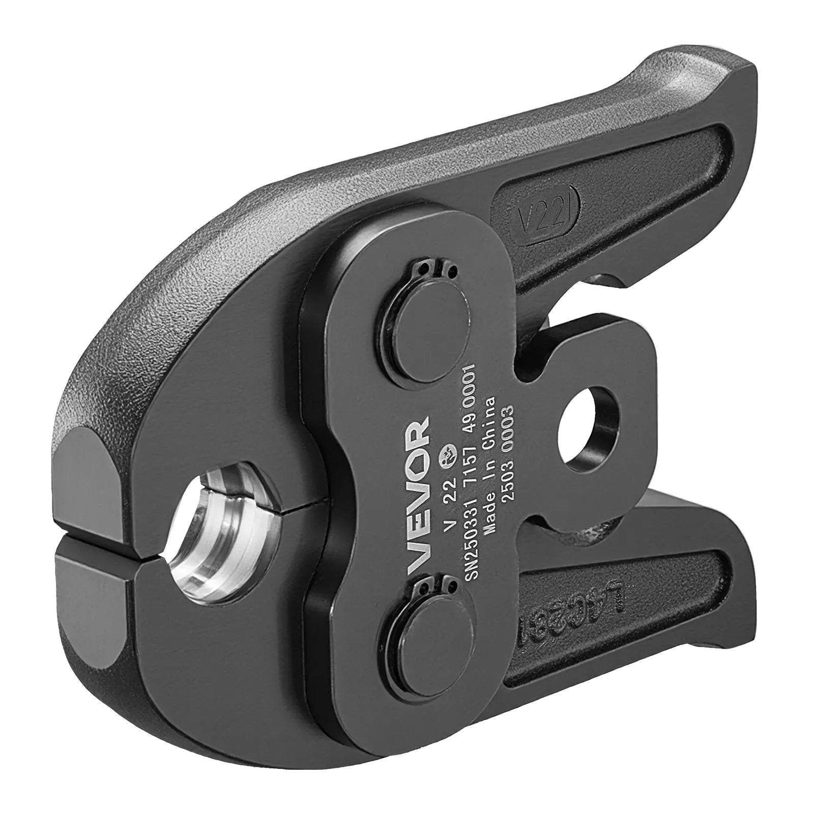 VEVOR presēšanas uzgalis V22, 22 mm, paredzēts V tipa nerūsējošā tērauda caurulēm, izgatavots no augstas stiprības cementēta tērauda, saderīgs ar standarta preses instrumentiem