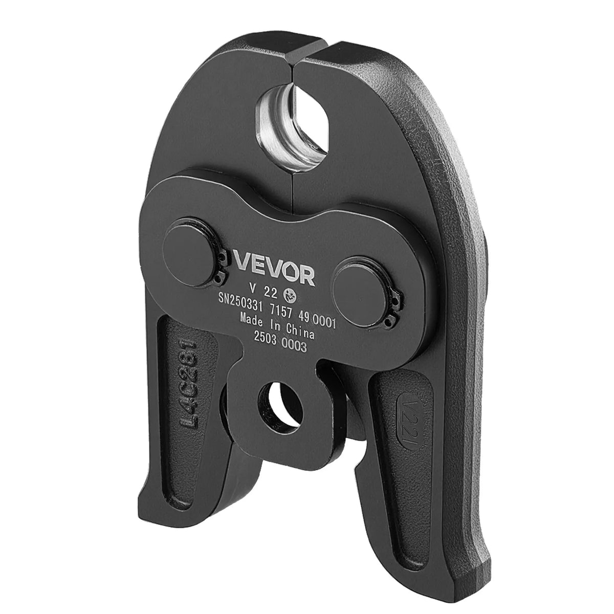 VEVOR presēšanas uzgalis V22, 22 mm, paredzēts V tipa nerūsējošā tērauda caurulēm, izgatavots no augstas stiprības cementēta tērauda, saderīgs ar standarta preses instrumentiem