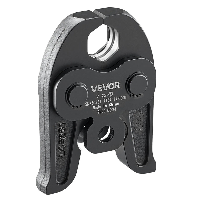 VEVOR presēšanas uzgalis V28, 28 mm, paredzēts V tipa nerūsējošā tērauda caurulēm, izgatavots no augstas stiprības cementēta tērauda, saderīgs ar standarta preses instrumentiem