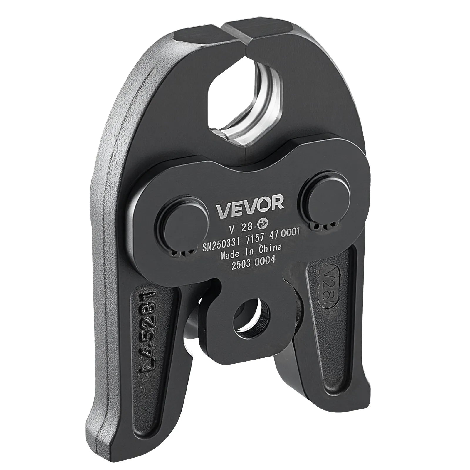 VEVOR presēšanas uzgalis V28, 28 mm, paredzēts V tipa nerūsējošā tērauda caurulēm, izgatavots no augstas stiprības cementēta tērauda, saderīgs ar standarta preses instrumentiem
