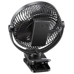 VEVOR pārnēsājams ventilators ar klipsi un uzlādējamu akumulatoru, USB pieslēgvieta, 3 ātrumi un cirkulācijas režīms, spēcīga gaisa plūsma, izturīgs stiprinājums, ilgs darbības laiks galdam, golfa ratiņiem, kempingam, skrejceliņam un birojam, melns