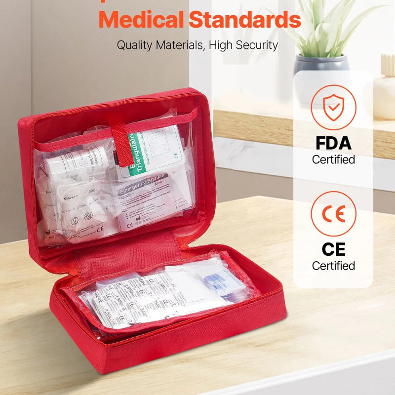 Pirmās palīdzības komplekts, 420 vienības, neatliekamās medicīnas piederumi mājai, automašīnai, birojam, ceļošanai, kempingam, kravas automašīnai, pārgājieniem, sportam, transportlīdzekļiem un āra ārkārtas situācijām