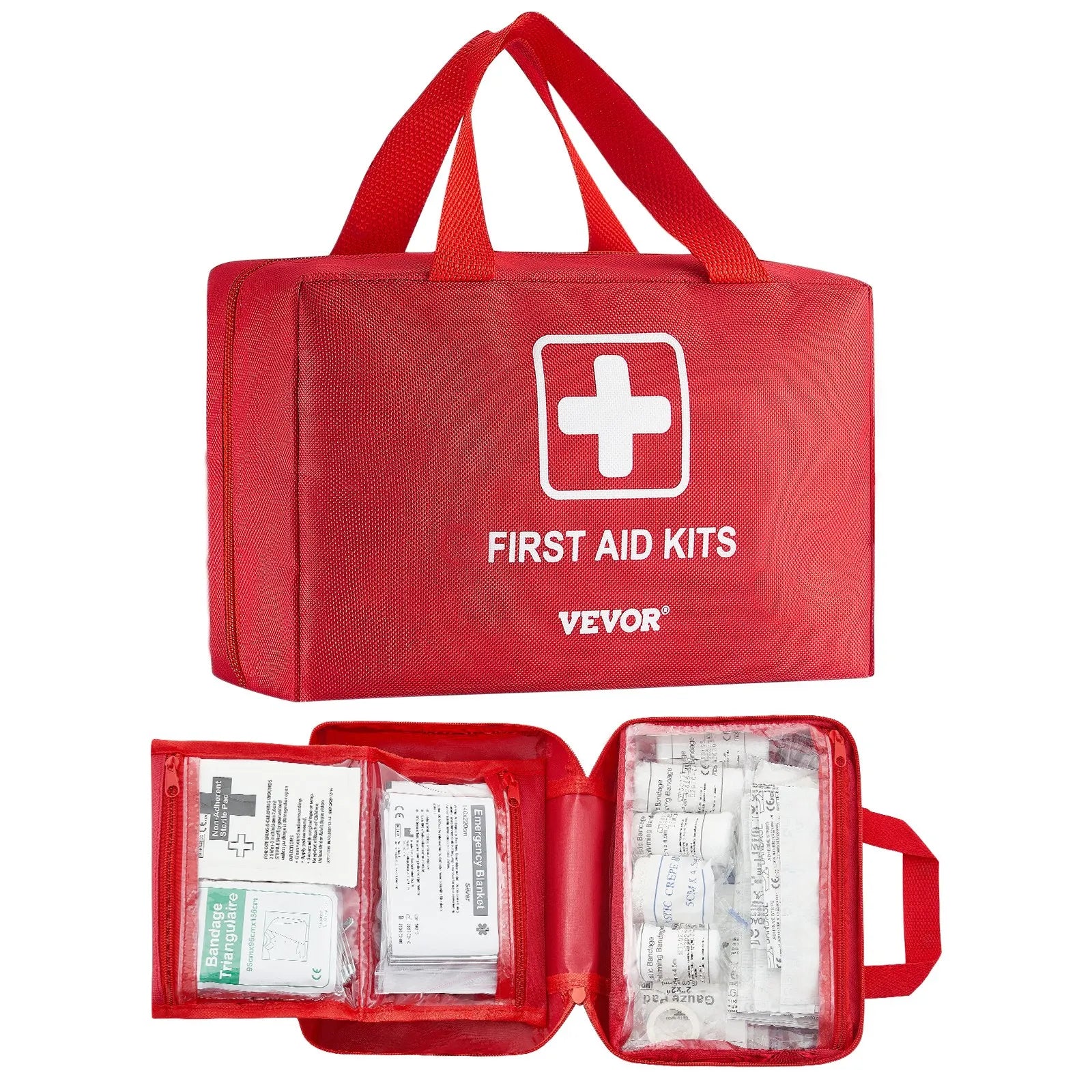 Pirmās palīdzības komplekts, 500 vienības, neatliekamās medicīnas piederumi mājai, automašīnai, birojam, ceļošanai, kempingam, kravas automašīnai, pārgājieniem, sportam, transportlīdzekļiem un āra ārkārtas situācijām