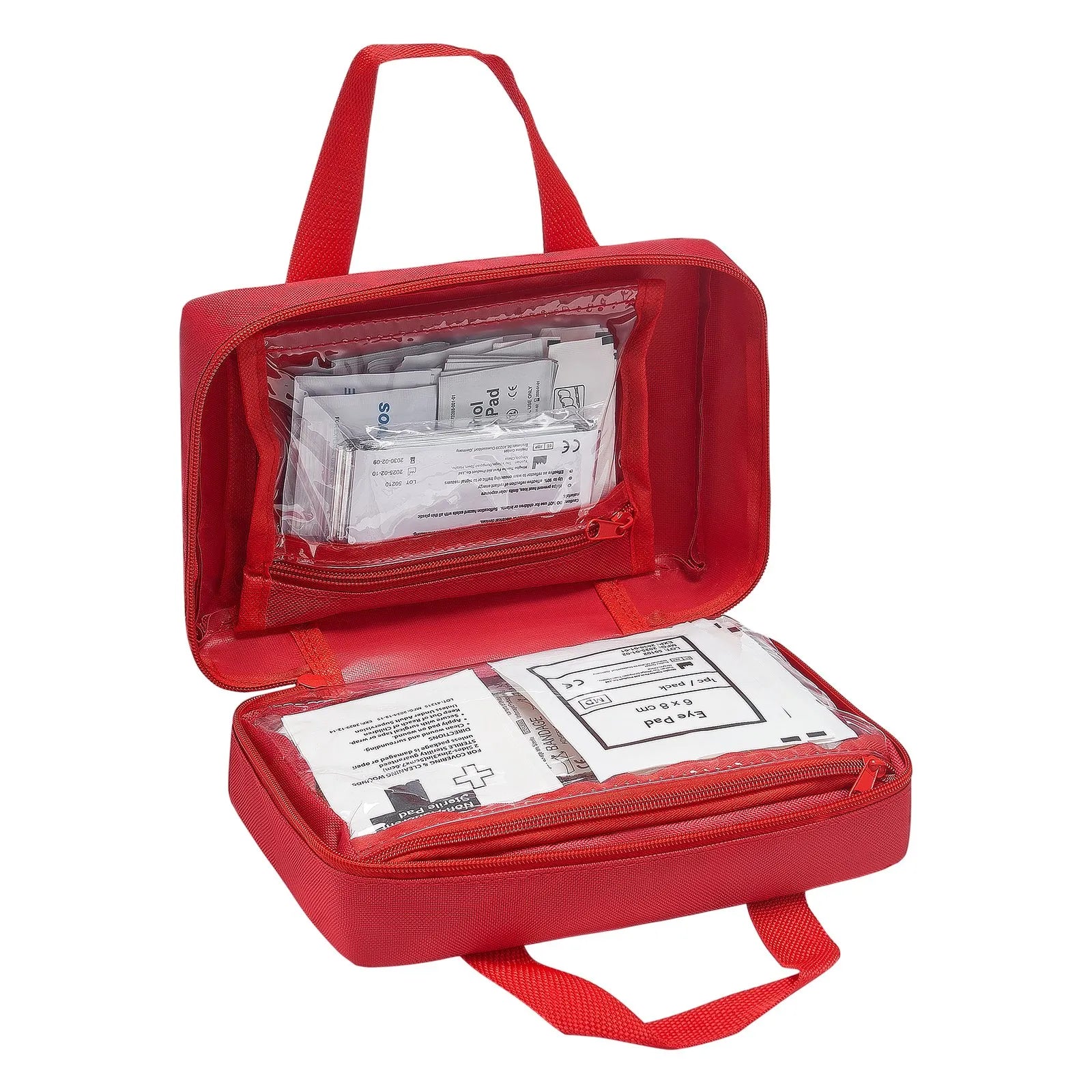 Pirmās palīdzības komplekts, 500 vienības, neatliekamās medicīnas piederumi mājai, automašīnai, birojam, ceļošanai, kempingam, kravas automašīnai, pārgājieniem, sportam, transportlīdzekļiem un āra ārkārtas situācijām
