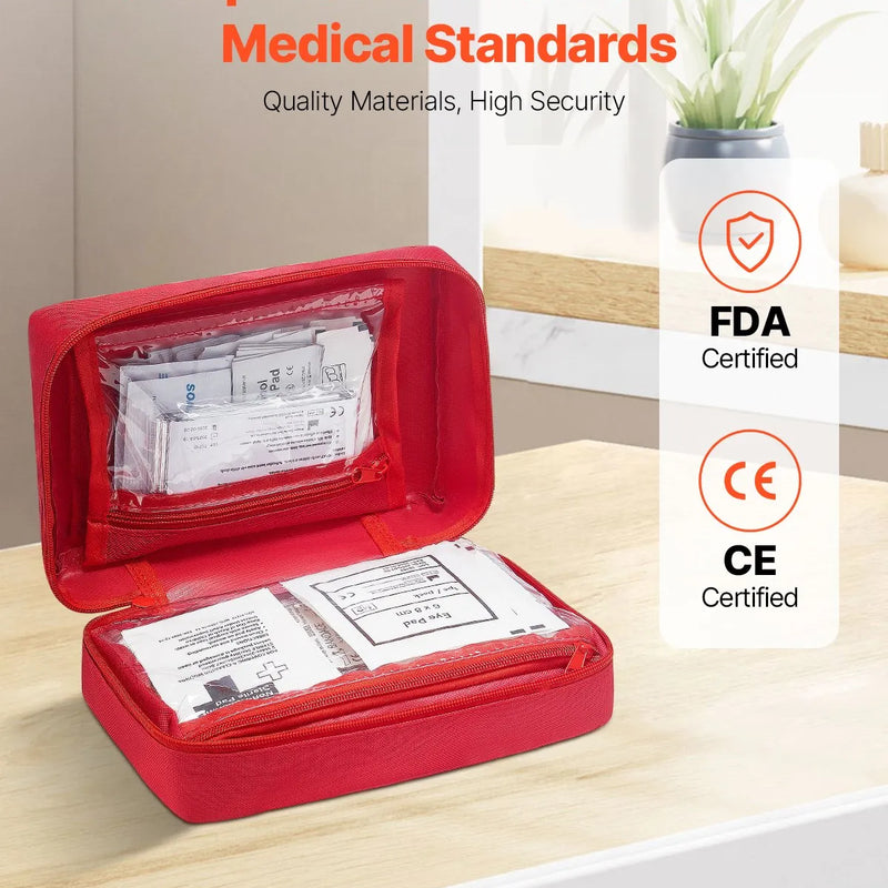 Pirmās palīdzības komplekts, 500 vienības, neatliekamās medicīnas piederumi mājai, automašīnai, birojam, ceļošanai, kempingam, kravas automašīnai, pārgājieniem, sportam, transportlīdzekļiem un āra ārkārtas situācijām