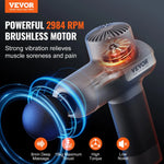 VEVOR mini masāžas pistole, perkusīvā muskuļu masāžas ierīce sportistiem ar 5 ātruma līmeņiem un 6 masāžas uzgaļiem, 7,4 V 2500 mAh akumulators, kompakta rokas masāžas pistole sāpju mazināšanai un muskuļu relaksācijai