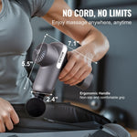 VEVOR mini masāžas pistole, perkusīvā muskuļu masāžas ierīce sportistiem ar 5 ātruma līmeņiem un 6 masāžas uzgaļiem, 7,4 V 2500 mAh akumulators, kompakta rokas masāžas pistole sāpju mazināšanai un muskuļu relaksācijai