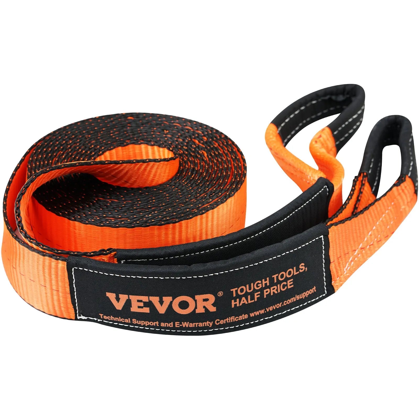VEVOR Bezceļu atjaunošanas komplekts, 7,6 × 914,4 cm smagās vilkšanas vinčas komplekts ar 13 608 kg ietilpības poliestera vilkšanas siksnu, 20 000 kg D formas šaklēm un uzglabāšanas somu, ATV, džipiem, bezceļu transportlīdzekļiem un kravas automašīnām