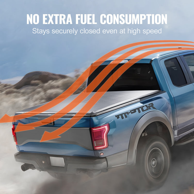 VEVOR salokāms kravas kastes pārsegs Ford F-150 (2009–2024),  1,68 x 1,65 m kravas kastei, mīksts PVC materiāls, 100% piekļuve kravas kastei