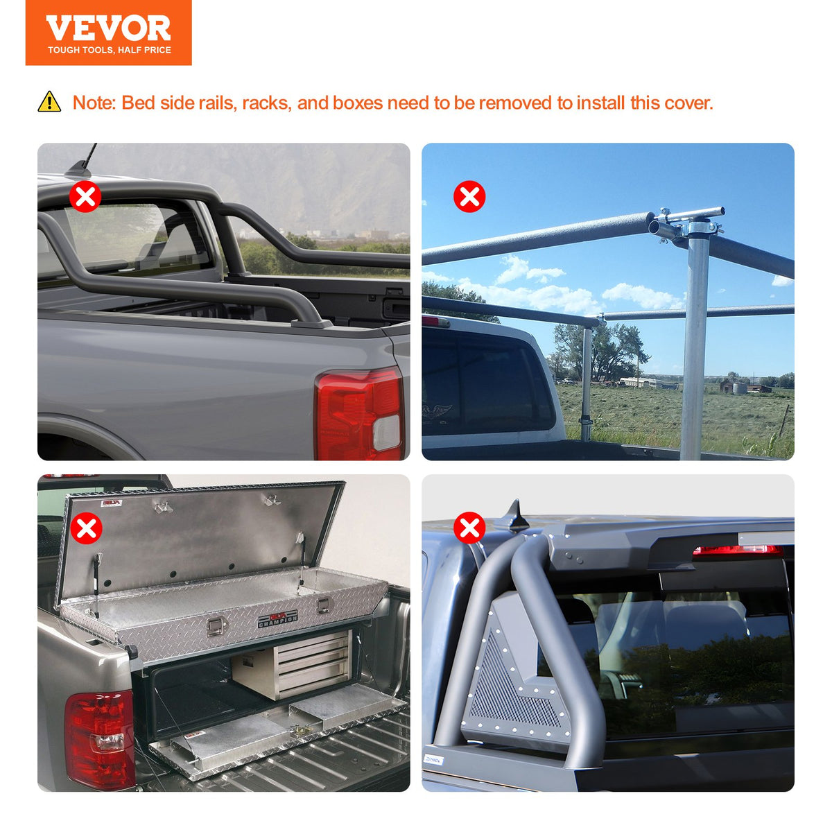 VEVOR kaubakasti kate, kokkupandav kaubakasti kate, sobib 2002-2018 Dodge Ram 1500, 2003-2024 2500 3500, 2019-2024 Classic, 195 x 168 cm kaubakasti jaoks, pehme PVC materjalist.