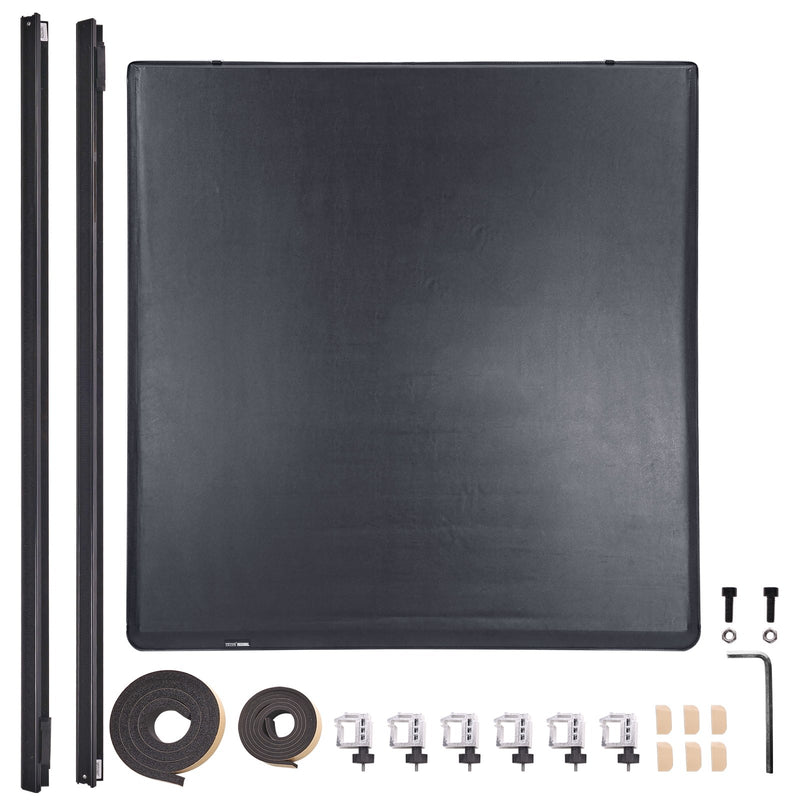 VEVOR kravas kastes pārsegs, salokāms kravas kastes pārsegs, saderīgs ar 2002–2018 Dodge Ram 1500, 2003–2024 2500 3500, 2019–2024 Classic, 195 x 168 cm kravas kastei, mīksts PVC materiāls