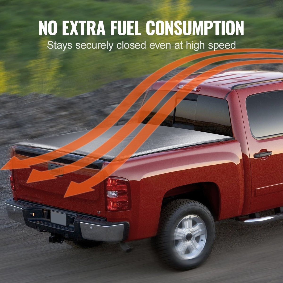 VEVOR pehme PVC pagasiruumi kate 1,62 × 1,60 m, Chevy Silverado/GMC Sierra 1500 (2019-2024, v.a. Classic) jaoks.