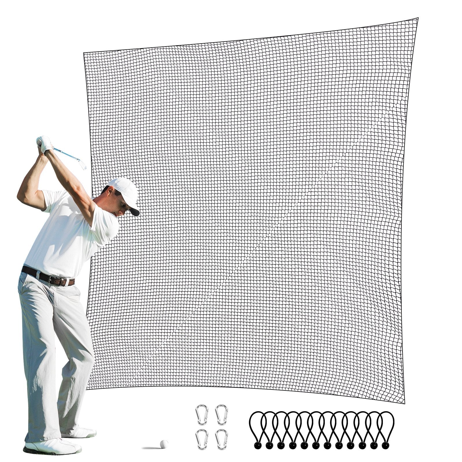 VEVOR Golfa Tīkls 305x457 cm – Treniņu Tīkls Iekštelpām un Āram, Izturīgs Neilona Bumbu Tīkls Beisbolam, Hokejam, Futbolam, Sporta Aizsargtīkls Pagalmam un Sitienu Treniņiem (Tikai Tīkls)