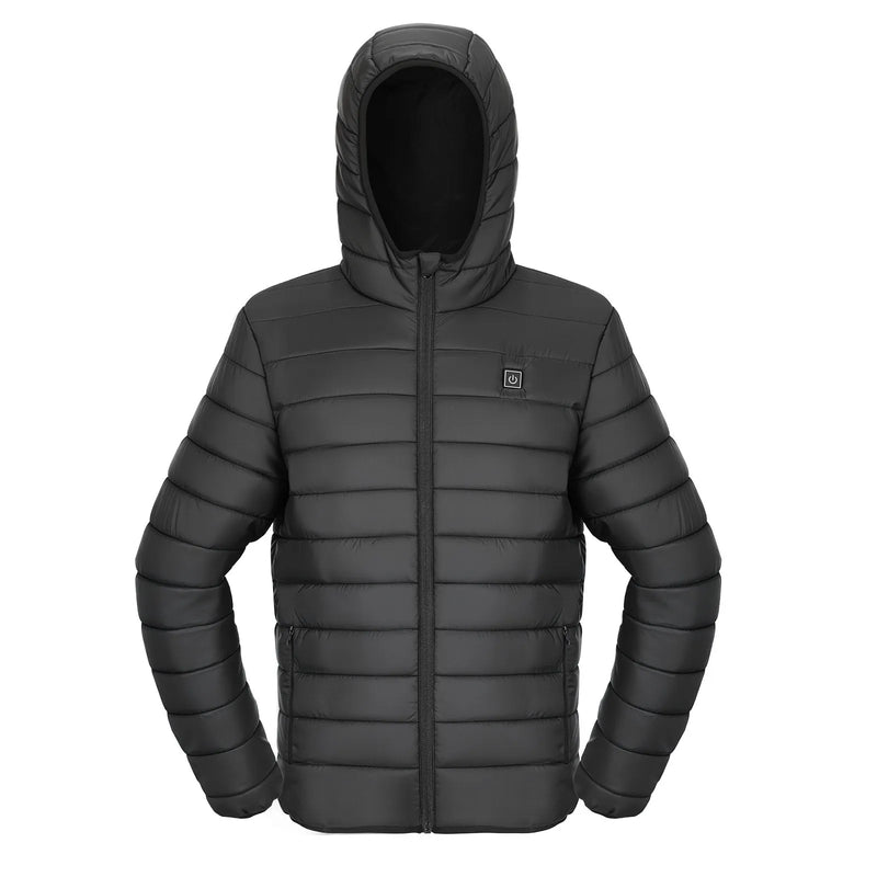 L_VEVOR vīriešu apsildāmā softshell jaka ar 7,4 V akumulatoru, viegls vēja necaurlaidīgs mētelis ar 6 apsildes zonām un 3 siltuma iestatījumiem pārgājieniem un āra darbiem, melna
