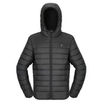XL_VEVOR vīriešu apsildāmā jaka ar 7.4 V akumulatoru, viegls vēja necaurlaidīgs softshell mētelis ar 6 apsildes zonām un 3 siltuma režīmiem, melna