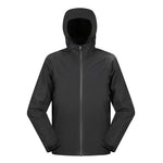 M_VEVOR apsildāma jaka vīriešiem ar 7,4 V akumulatoru, mīksta softshell elektriski apsildāma jaka, vējaizturīgs un ūdensizturīgs viegls virsjakas modelis ar 5 apsildes zonām un 3 siltuma iestatījumiem, mazgājama veļasmašīnā