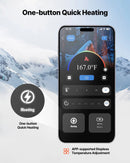 L_VEVOR apsildāmās zeķes ar 5000 mAh akumulatoru, uzlādējamas, ar 4 apsildes līmeņiem un lietotnes vadību; piemērotas sievietēm un vīriešiem medībām, izjādēm, kempingam un pārgājieniem