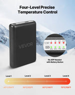 XL_VEVOR apsildāmās zeķes, XL izmērs, ar 5000 mAh uzlādējamu akumulatoru, 4 apsildes līmeņiem un lietotnes vadību; piemērotas sievietēm un vīriešiem medībām, izjādēm, kempingam un pārgājieniem