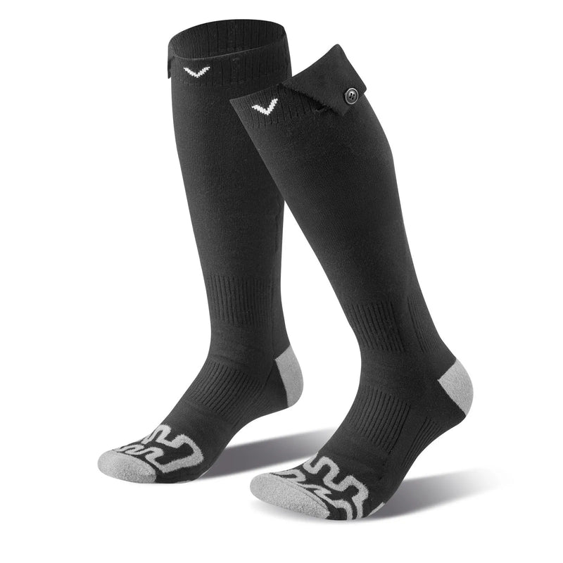 Viena izmēra_VEVOR apsildāmās zeķes ar 5000 mAh akumulatoru, uzlādējamas, ar 4 apsildes līmeņiem un lietotnes vadību; piemērotas sievietēm un vīriešiem medībām, izjādēm, kempingam un pārgājieniem