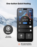 Viena izmēra_VEVOR apsildāmās zeķes ar 5000 mAh akumulatoru, uzlādējamas, ar 4 apsildes līmeņiem un lietotnes vadību; piemērotas sievietēm un vīriešiem medībām, izjādēm, kempingam un pārgājieniem