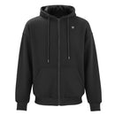 XXXL_VEVOR apsildāms sporta džemperis ar kapuci vīriešiem un sievietēm, unisex, ar pilna garuma rāvējslēdzēju, 7,4 V 16 000 mAh barošanas bloku, 5 apsildes zonas, 3 temperatūras līmeņi, 4–8 h siltums, ziemas āra aktivitātēm, melns