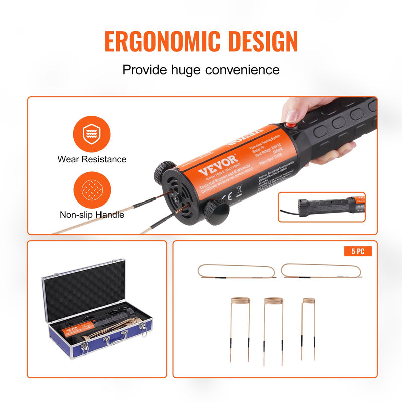 VEVOR 1100W rokas magnētiskās indukcijas sildītāja komplekts, 230V_zemāk pilns apraksts