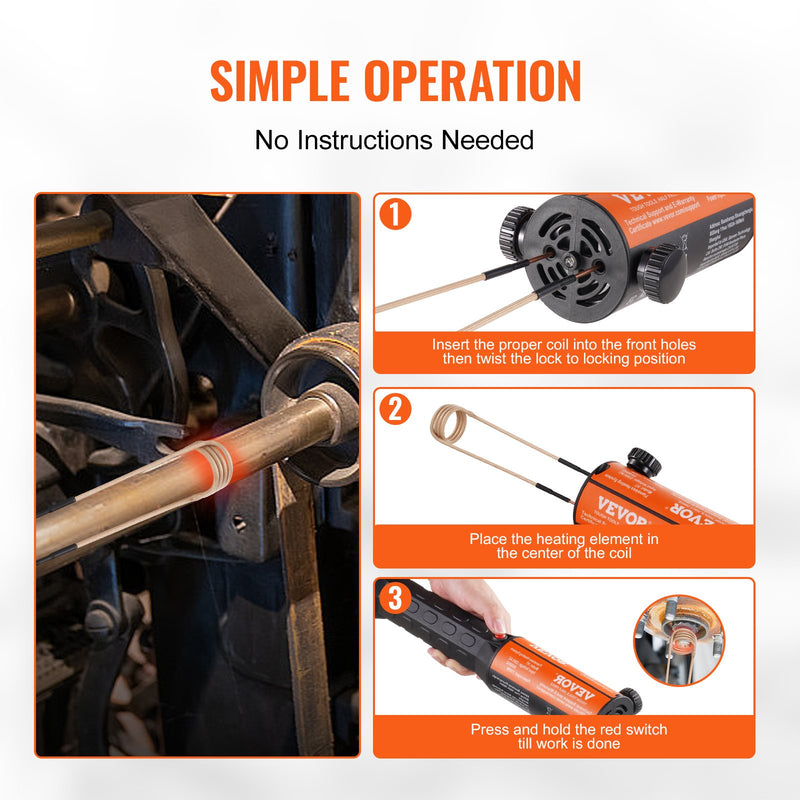 VEVOR 1100W rokas magnētiskās indukcijas sildītāja komplekts, 230V_zemāk pilns apraksts