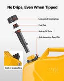 VEVOR metāla degvielas kanna, 20 l degvielas kanna ar uzgali un ergonomisku rokturi, maksimālais plūsmas ātrums 6 l/min, hermētiska un korozijizturīga metāla kanna automašīnām, motocikliem, ATV un UTV, dzeltena