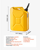 VEVOR metāla degvielas kanna, 20 l degvielas kanna ar uzgali un ergonomisku rokturi, maksimālais plūsmas ātrums 6 l/min, hermētiska un korozijizturīga metāla kanna automašīnām, motocikliem, ATV un UTV, dzeltena