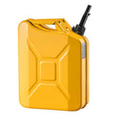 VEVOR metāla degvielas kanna, 20 l degvielas kanna ar uzgali un ergonomisku rokturi, maksimālais plūsmas ātrums 6 l/min, hermētiska un korozijizturīga metāla kanna automašīnām, motocikliem, ATV un UTV, dzeltena