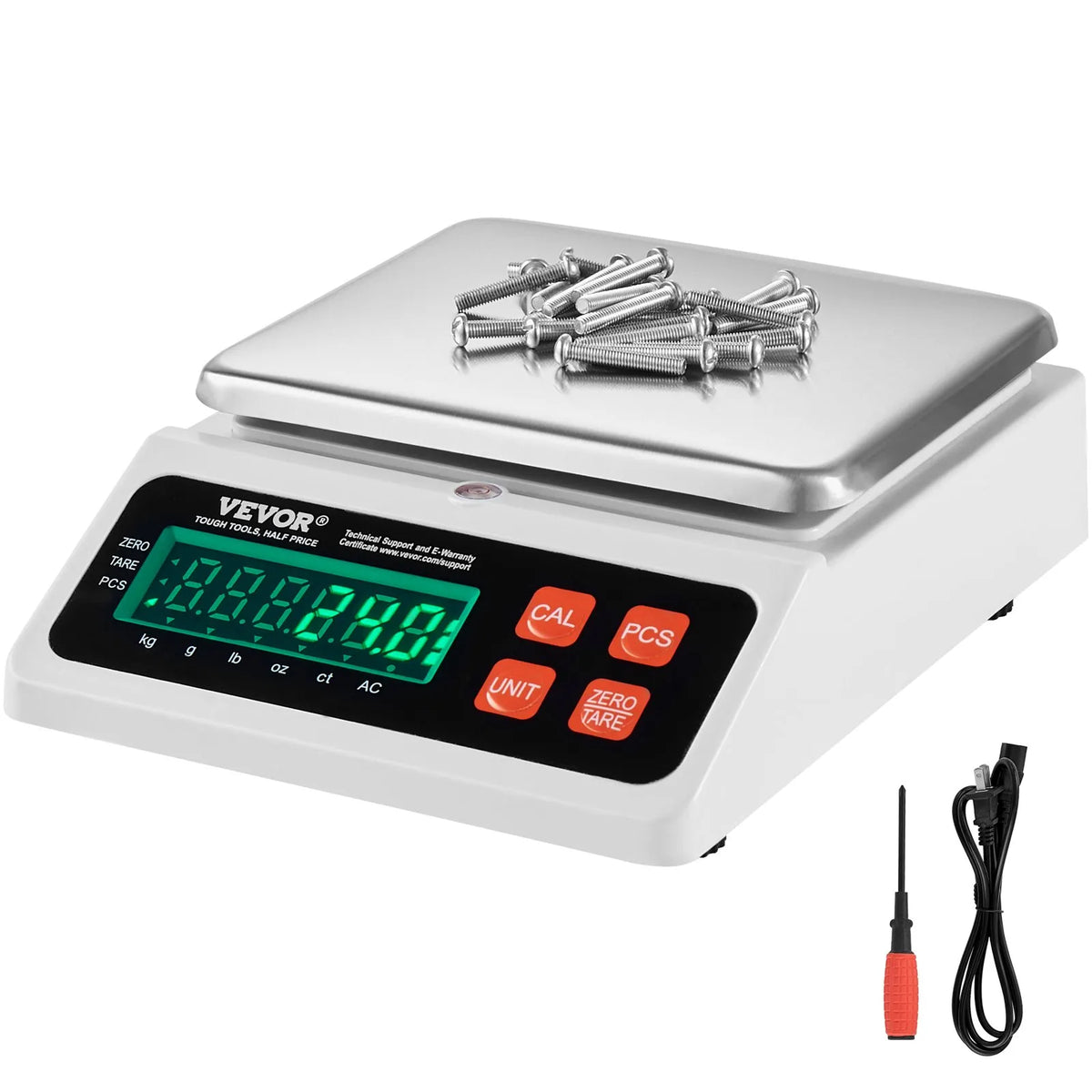 Rūpnieciskie svari, digitālie 10 kg x 0,1 g, ar LED ekrānu, vienībās g/kg/lb/oz/ct, detaļu, monētu, inventāra, virtuves un juvelierizstrādājumu svēršanai