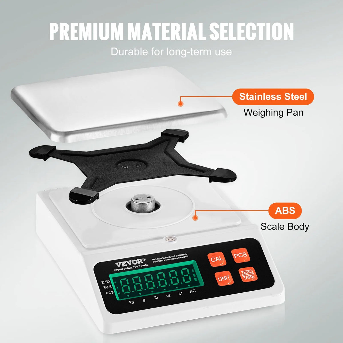 Rūpnieciskie svari, digitālie 10 kg x 0,1 g, ar LED ekrānu, vienībās g/kg/lb/oz/ct, detaļu, monētu, inventāra, virtuves un juvelierizstrādājumu svēršanai