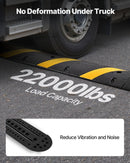 VEVOR 1830 mm gumijas ātrumvaļnis ar 2 kabeļu kanāliem, slodze līdz 9 979 kg/ass, smagās klases kabeļu aizsarguzbrauktuve ar izplešanās skrūvēm, piemērots asfaltam, betonam un grants segumam, 1 gab.