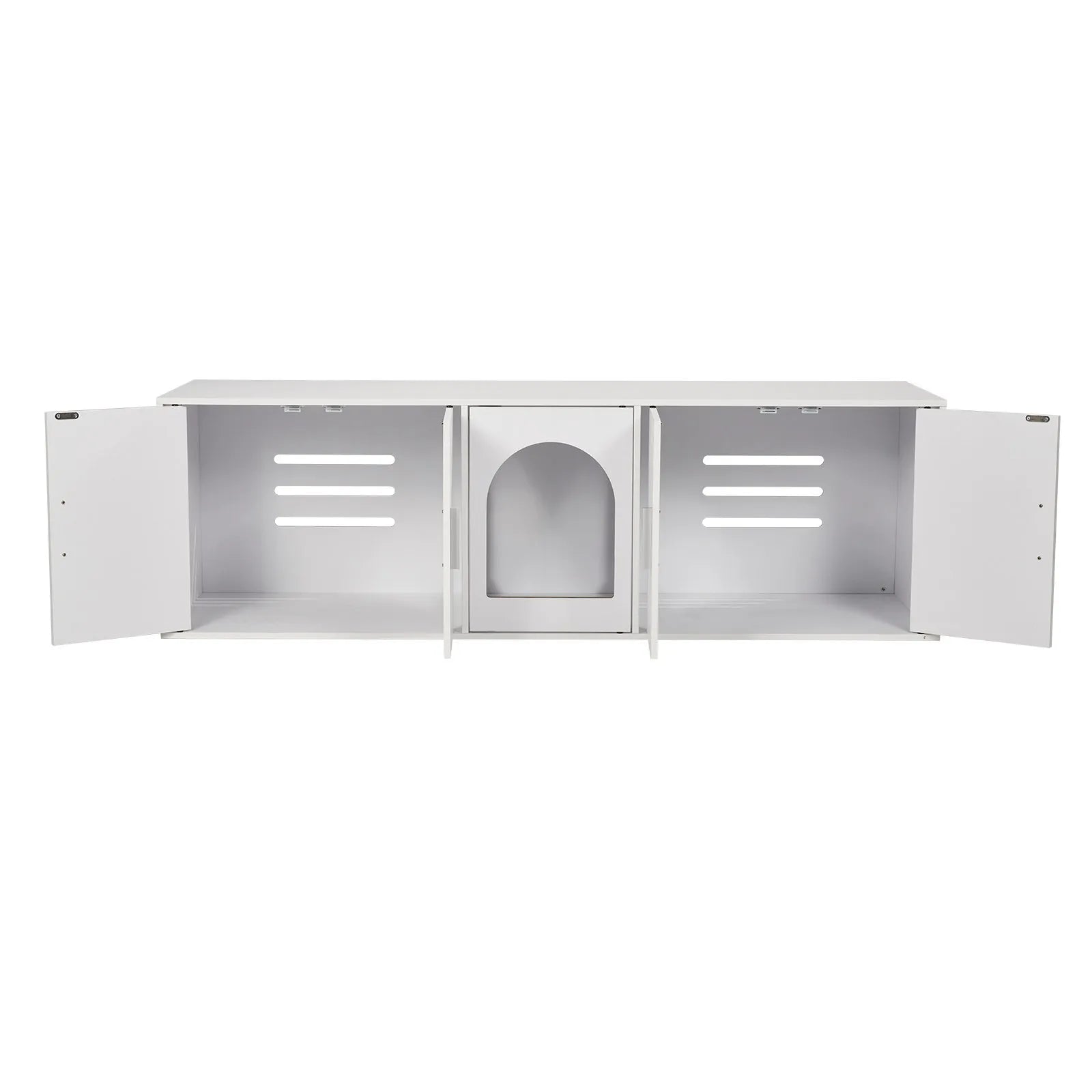 VEVOR Cat Litter Box Enclosure Wooden Litter Box Furniture Hidden 147.1 cm White